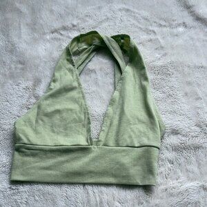 Green Crossback Crop Top XS